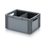 Eurobackar med tväravdelare, 20L, Grå