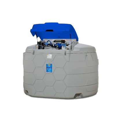 AdBluetank CUBE Premium 5000L, lock, pump m.m. för utomhus, 35L/min
